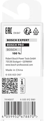Broca de cola de milano para fresadora Bosch PRO, vástago de 15° y 1/4″.
